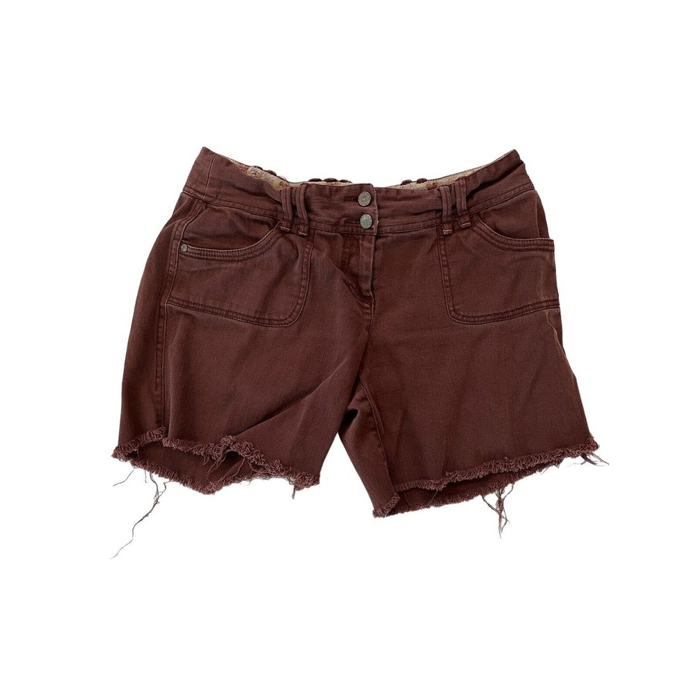 Anthropologie BICA CHEIA Womens Shorts Brown Denim Cut Off Raw Hem Size 29